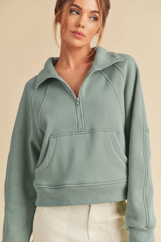 Dream Half-Zip Hoodie Pale Blue